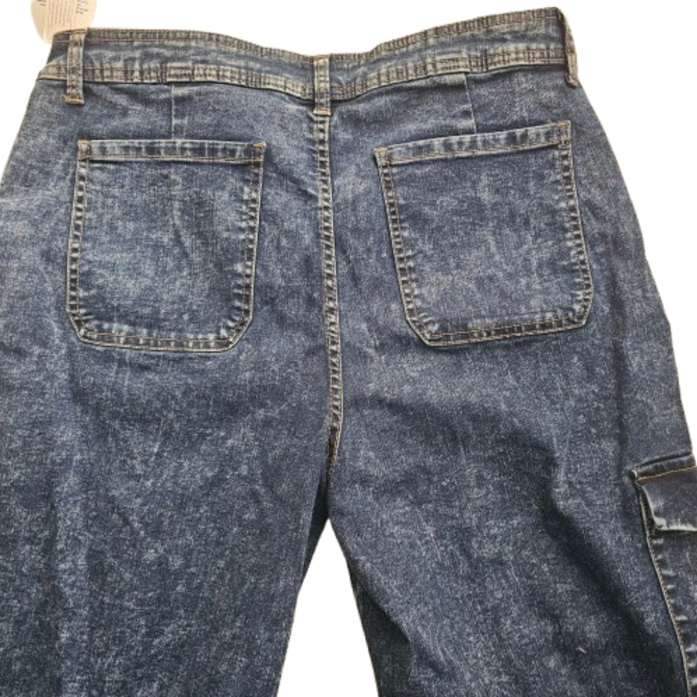 Time and Tru Dark Blue Acid Wash Denim High Rise Utility Jeans. NWTTime and Tru - Picture 5 of 10